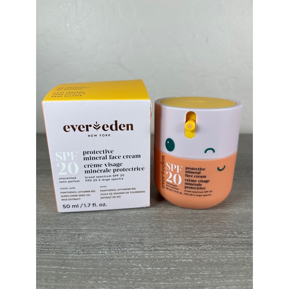 Evereden Protective Mineral Face Cream SPF 20 Unscented Sunscreen 50ml 1.7oz NIB